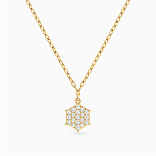 LIN1017 - Hexagon Cubic Zirconia Necklace in 14K Gold - 102051800882401-1.jpg