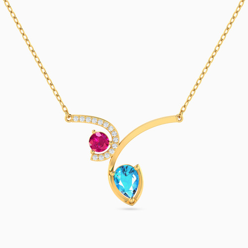 LIN1059 - Multishaped Colored Stones Necklace in 14K Gold - 102051800802401-1.jpg