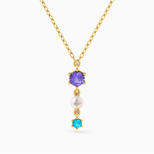 LIN1048 - Multishaped Pearl & Colored Stones Necklace in 14K Gold - 102051801122401-1.jpg