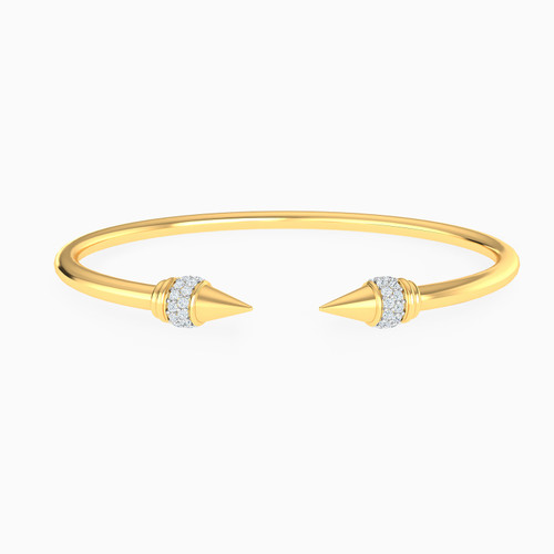 LGB515 - Spike Cubic Zirconia Cuff Bracelet in 18K Gold - 113091100832001-1.jpg
