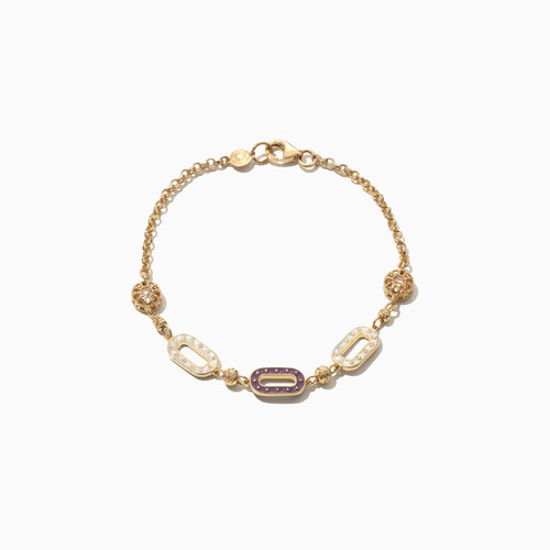 LGB381 - Links Enamel Coated Chain Bracelet in 18K Gold - 21010110423-1.jpg
