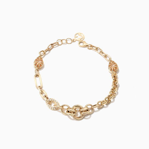 LGB369 - Links Cubic Zirconia Chain Bracelet in 18K Gold - 113101300832191-1.jpg