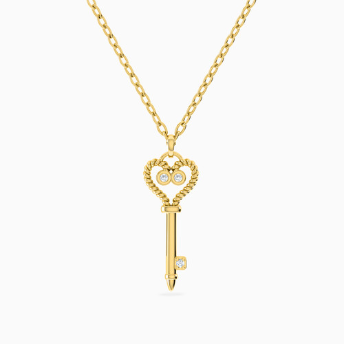 LIN1063 - Key Cubic Zirconia Necklace in 18K Gold - 112051100492451-1.jpg