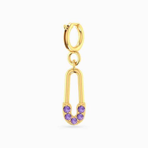 MLR756 - Safety Pin Shaped Purple Stones Charm in 14K Gold - 101141800042001-1.jpg