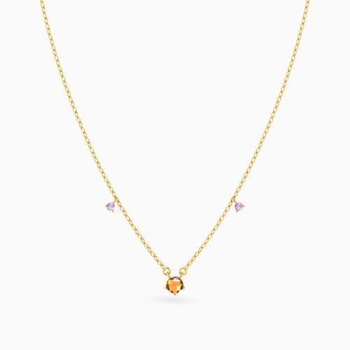 LIN1082 - Round Colored Stones Necklace in 14K Gold - 102051801222401-4.jpg