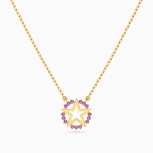 LIN1094 - Star Purple Stone Necklace in 14K Gold - 102051801322402-1.jpg