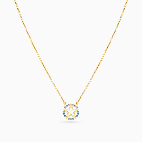 LIN1093 - Star Colored Stones Necklace in 14K Gold - 102051801322401-4.jpg