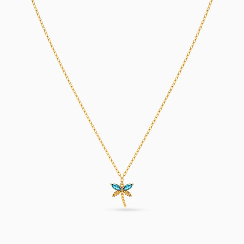 LIN1086 - Dragonfly Colored Stones Necklace in 14K Gold - 102051801282402-4.jpg