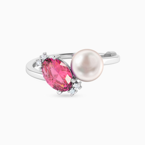 LDR2059 - Oval Diamond & Pearl Open Ring in 18K Gold - 144100307141151-1.jpg