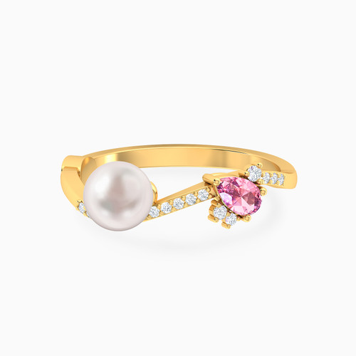 LDR3032 - Multi-shaped Diamond & Rose Stone Open Ring in 18K Gold - 144100307232151-1.jpg
