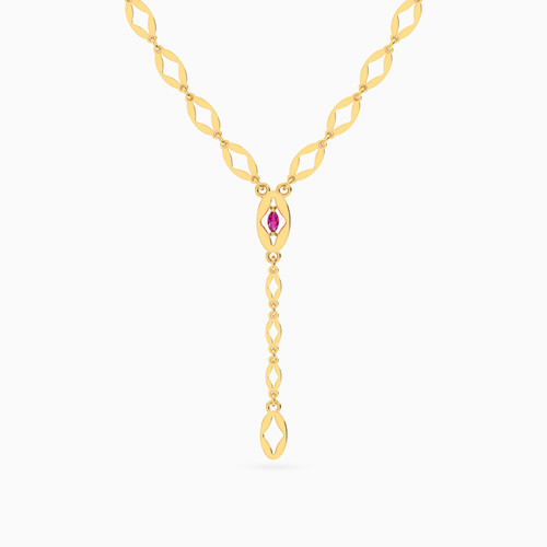 MLN1439 - Rose Stone Chain Necklace in 18K Gold - 111051401852401-1.jpg