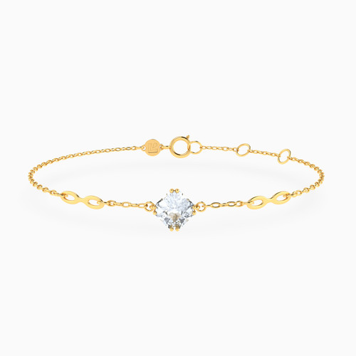 LIB290 - Square Cubic Zirconia Chain Bracelet in 14K Gold - 102101800122181-1.jpg