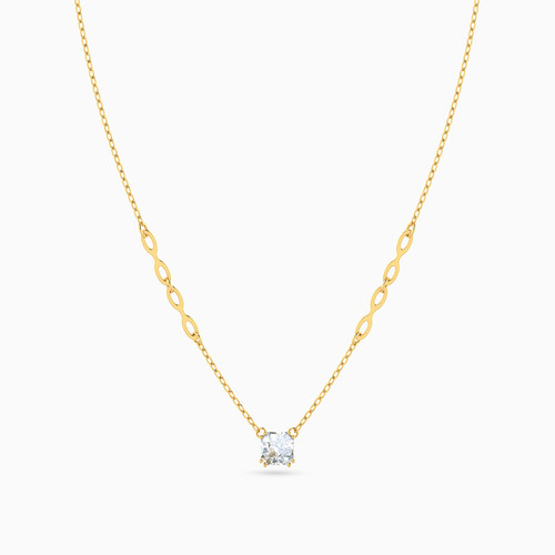 LIN1145 - Square Cubic Zirconia Necklace in 14K Gold - 102051801382401-4.jpg