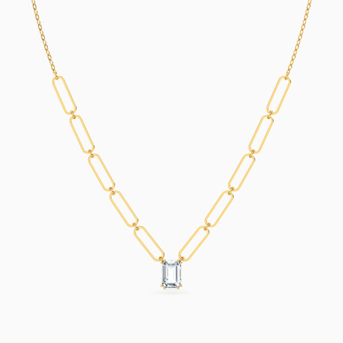 LIN1144 - Baguette Cubic Zirconia Necklace in 14K Gold - 102051801372401-4.jpg
