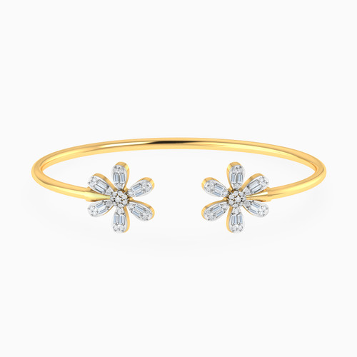 LGB670 - Floral Cubic Zirconia Cuff Bracelet in 18K Gold - 113091100952001-1.jpg