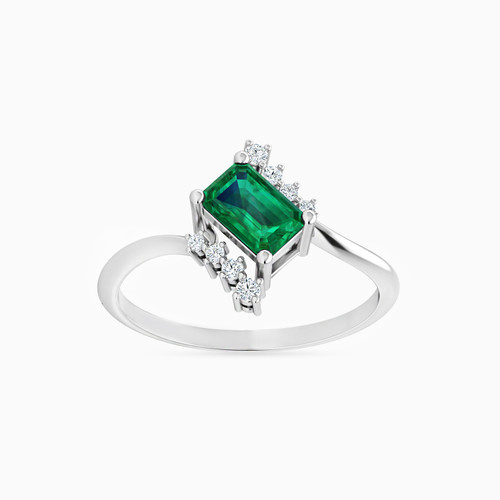 LDR377 - Baguette Diamond & Green Stones Ring in 18K Gold - 144100302191141-1.jpg