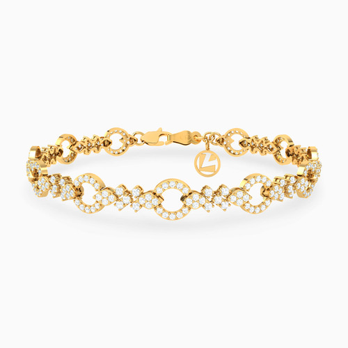 LGB645 - Multi-shaped Cubic Zirconia Chain Bracelet in 18K Gold - 113105300022201-1.jpg