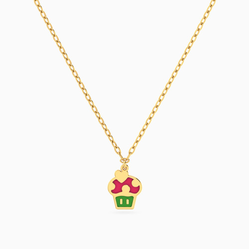 MLN1525 - Kids Cupcake Enamel Coated Necklace in 14K Gold - 101051400732321-1.jpg