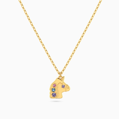 MLN1516 - Kids Unicorn Colored Stones Necklace in 14K Gold - 101051800972321-1.jpg