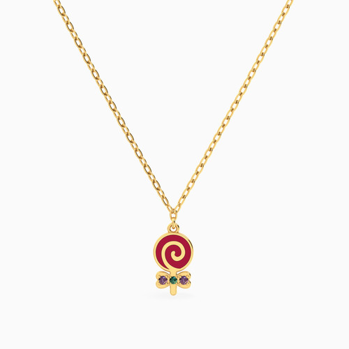 MLN1509 - Kids Lollipop Colored Stones & ��Enamel Coated Necklace in 14K Gold - 101051800922321-1.jpg