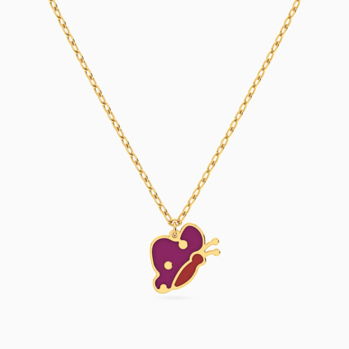 MLN1498 - Kids Butterfly Enamel Coated Necklace in 14K Gold - 101051400612251-1.jpg