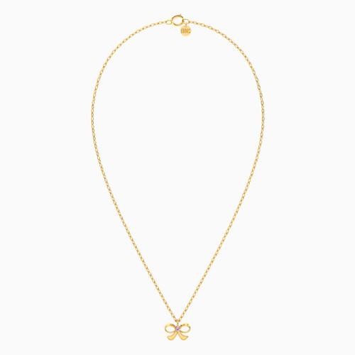 MLN1491 - Kids Bow Purple Stone Necklace in 14K Gold - 101051800782251-4.jpg