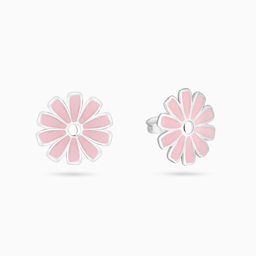 WE250 - Flower Earrings Enamel Stud Earrings In Silver - 167031800041002-1.jpg