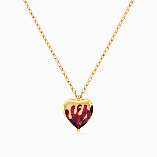 LIN1151 - Heart Red Stone Necklace in 14K Gold - 102051801532401-1.jpg