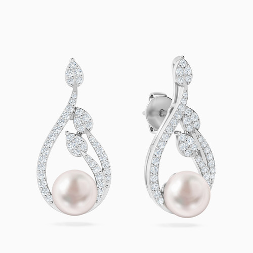 LDE791 - Pear Diamonds & Pearl Earrings In 18K Gold - 144201101581001-1.jpg