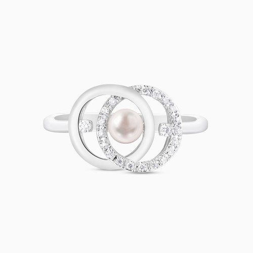 LDR3319 - Circles Pearl & Diamond Ring In 18K Gold - 444101101721141-1.jpg
