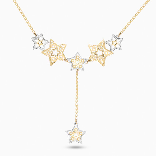 MLR716 - Stars Shaped Pendant with Chain in 18K Gold - 21046140419-1.jpg