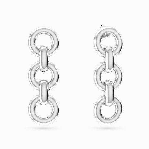 WE294 - Circles Drop Earrings In Silver - 167031100031000-1.jpg