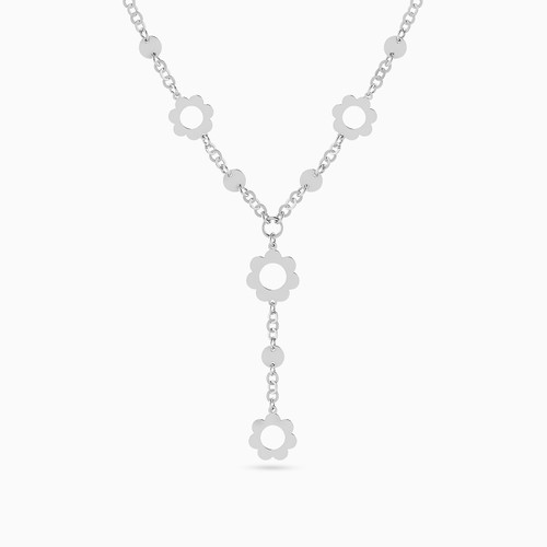 WN339 - Flowers Necklace In Silver - 167051400051400-1.jpg