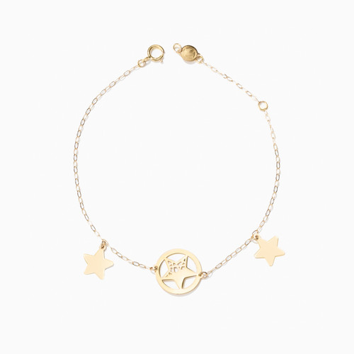 MLB608 - Stars Shaped Chain Bracelet in 18K Gold - 21047140005-1.jpg