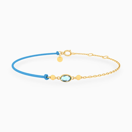 MLB741 - Oval Colored Stones Chain Bracelet In 18K Gold - 111101100492181-1.jpg