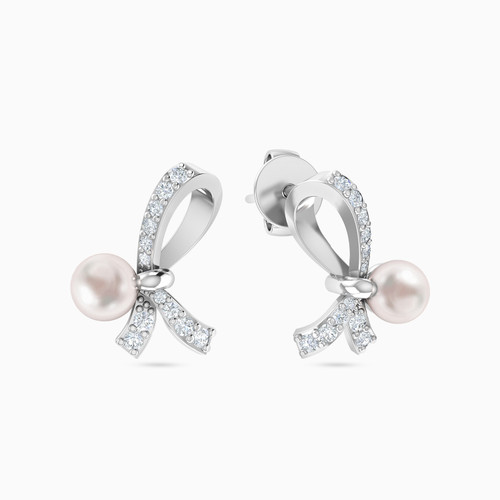 MLE540 - Knot Pearl & Diamond Earrings In 18K Gold - 141201100481001-1.jpg