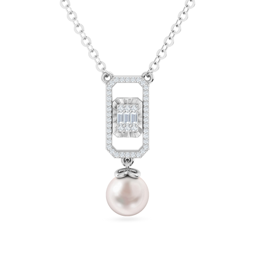 LDN2261 - Rectangular Diamond & Pearl Necklace In 18K Gold - 144500308771451-1.png