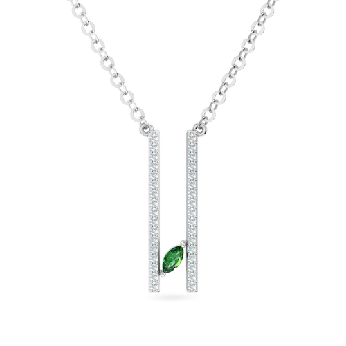 LDN2258 - Green Stone & Diamond Necklace In 18K Gold - 144500308631451-1.png