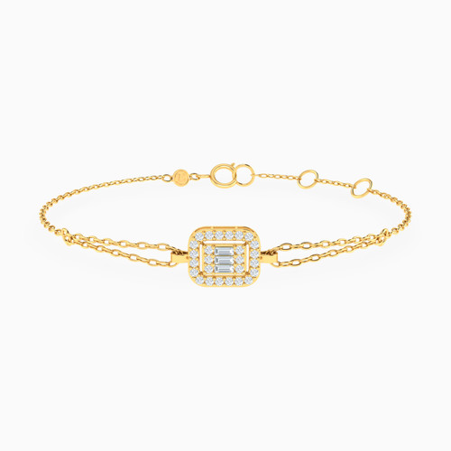 LIB297 - Rectangle Cubic Zirconia Chain Bracelet In 14K Gold - 102101800202181-1.jpg