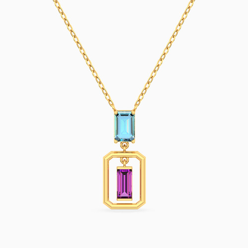 LIN1175 - Baguette Colored Stones Necklace In 14K Gold - 102051801592401-1.jpg
