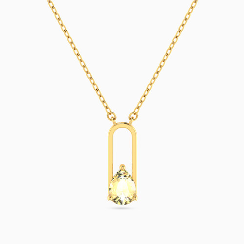 LIN1165 - Pear Yellow Stone Necklace In 14K Gold - 102051801692401-1.jpg