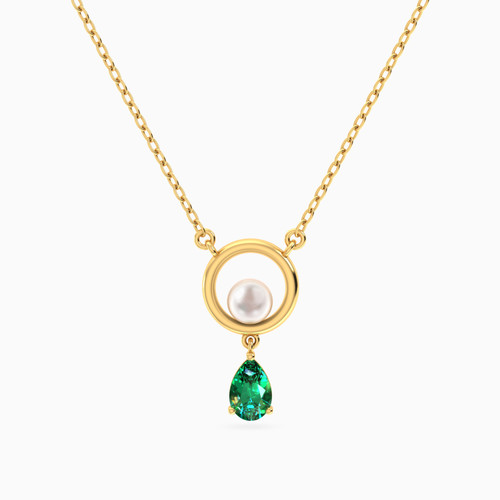 LIN1163 - Orbit Green Stone & Pearl Necklace In 14K Gold - 102051801652401-1.jpg