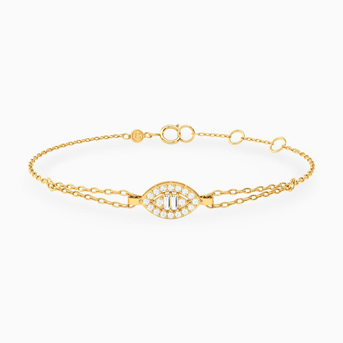LIB294 - Marquise Cubic Zirconia Chain Bracelet In 14K Gold - 102101800182181-1.jpg