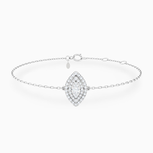 LDB650 - Marquise Halo Diamond Chain Bracelet In 18K Gold - 144361101901181-1.jpg