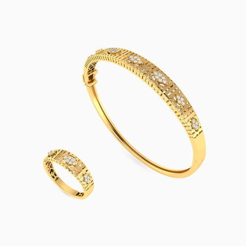 LGS452 - Marquise Shapes Cubic Zirconia Half Set In 18K Gold (2 Pieces) - 113111101692001-1.jpg