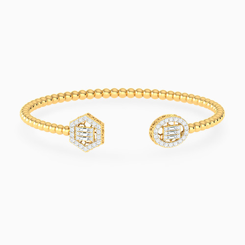 LGB740 - Hexcagon & Oval Cubic Zirconia Cuff Bracelet In 18K Gold - 113091100602001-1.jpg