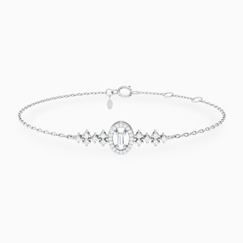 LDB677 - Oval Halo Diamond Chain Bracelet in 18K Gold - 144360301561181-1.jpg