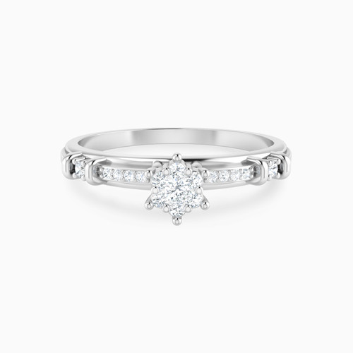 LDR3579 - Floral Cluster Diamond Channel Set Ring in 18K Gold - 144103300931141-1.jpg