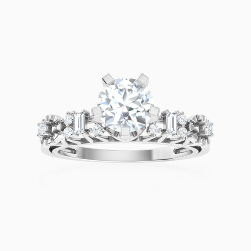 LDR3649 - Round & Baguette Diamond Cathedral Ring in 18K Gold - 144103300721141-1.jpg