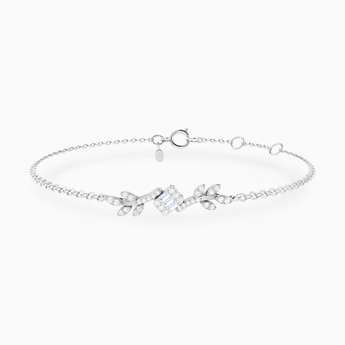 LDB692 - Baguette & Leaves Diamond Chain Bracelet in 18K Gold - 144360301731181-1.jpg